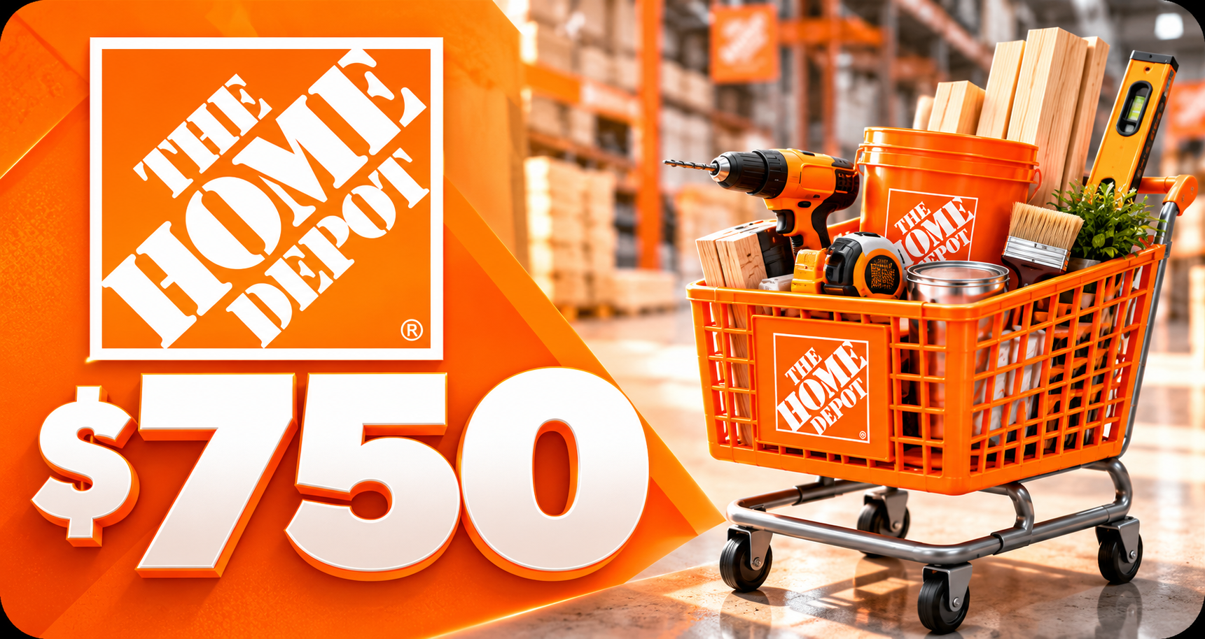 $750 Home Depot Gift Card